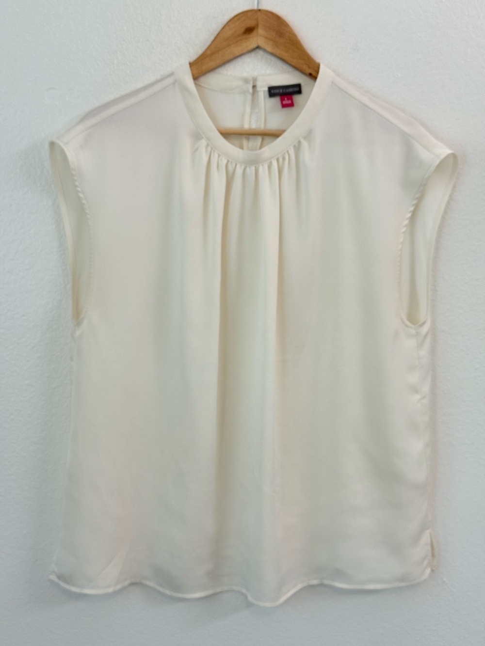 Vince Camuto Women's Extend Shoulder Blouse White Cream Size L Formal Office